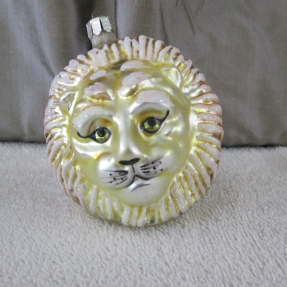 Christopher Radko very early lion head Christmas ornament